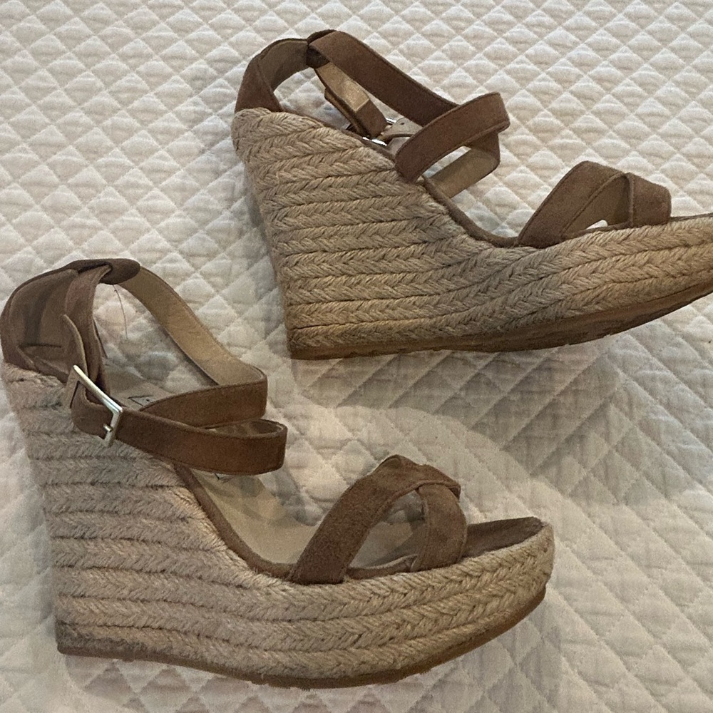 Jimmy Choo size 38 Brown Wedge Espadrille Sandals